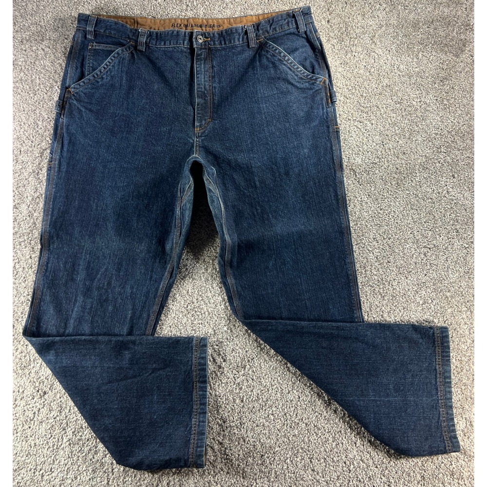 Duluth Trading Co Flex Ballroom Jeans Mens 46x34 Dark Wash Carpenter Denim